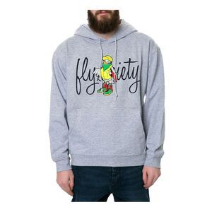 Fly Society Mens For The Birds Hoodie Sweatshirt, Grey, NWT